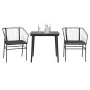Set comedor jardín 3 pzas cojines ratán sintético vidrio negro de , Conjuntos de jardín - Ref: Foro24-3334499, Precio: 213,13...