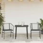 Set comedor jardín 3 pzas cojines ratán sintético vidrio negro de , Conjuntos de jardín - Ref: Foro24-3334499, Precio: 213,13...