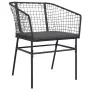 Set comedor jardín 3 pzas cojines ratán sintético vidrio negro de , Conjuntos de jardín - Ref: Foro24-3334499, Precio: 213,13...
