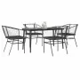 Juego de comedor jardín 5 piezas cojines ratán sintético negro de , Conjuntos de jardín - Ref: Foro24-3334501, Precio: 294,79...