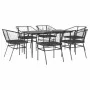Set de comedor de jardín 7 piezas cojines ratán sintético negro von , Gartensets - Ref: Foro24-3334503, Preis: 453,31 €, Raba...