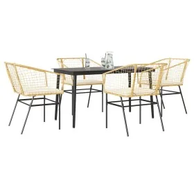 Juego de comedor jardín 5 piezas cojines ratán sintético marrón by , Garden sets - Ref: Foro24-3334508, Price: 329,29 €, Disc...