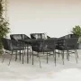 Set de comedor de jardín 7 piezas cojines ratán sintético negro de , Conjuntos de jardín - Ref: Foro24-3334517, Precio: 524,8...