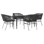 Juego de comedor jardín 5 piezas cojines ratán sintético negro by , Garden sets - Ref: Foro24-3334515, Price: 379,19 €, Disco...