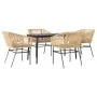 Juego de comedor jardín 5 piezas cojines ratán sintético marrón by , Garden sets - Ref: Foro24-3334522, Price: 384,66 €, Disc...