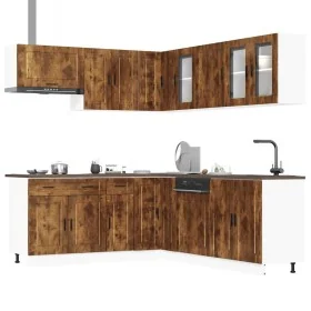Mueble cocina Porto roble ahumado 11 pzas madera contrachapada von , Küchenschränke - Ref: Foro24-3314936, Preis: 728,44 €, R...