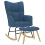 Sillón mecedora con taburete tela azul by , Rocking chairs - Ref: Foro24-4016808, Price: 140,54 €, Discount: %