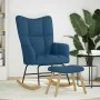 Sillón mecedora con taburete tela azul by , Rocking chairs - Ref: Foro24-4016808, Price: 140,54 €, Discount: %