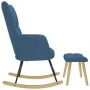 Sillón mecedora con taburete tela azul by , Rocking chairs - Ref: Foro24-4016808, Price: 140,54 €, Discount: %