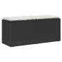 Banco de jardín con cojín ratán sintético negro 110x40x44 cm von , Gartenbänke - Ref: Foro24-4104145, Preis: 100,89 €, Rabatt: %