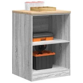 Armario de garaje de madera maciza pino gris Sonoma 60x51x85 cm by , Armarios industriales - Ref: Foro24-860549, Price: 67,40...