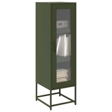 Aparador de acero laminado en frío verde oliva 36x39x123 cm by , Sideboards - Ref: Foro24-853396, Price: 107,99 €, Discount: %