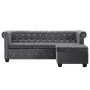Sofá Chesterfield en L tapizado terciopelo gris 199x142x72 cm by , Sofas - Ref: Foro24-247145, Price: 675,24 €, Discount: %