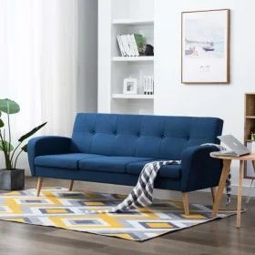Sofá de 3 plazas de tela azul by , Sofas - Ref: Foro24-246995, Price: 364,42 €, Discount: %