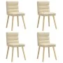 Sillas de comedor 4 unidades tela color crema de , Sillas de comedor - Ref: Foro24-3315400, Precio: 215,51 €, Descuento: %
