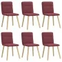 Sillas de comedor 6 unidades tela rojo tinto de , Sillas de comedor - Ref: Foro24-3315593, Precio: 299,31 €, Descuento: %