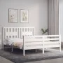 White solid wood bed frame with headboard 160x200 cm by vidaXL, Beds and slatted bases - Ref: Foro24-3194582, Price: 147,66 €...