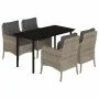 Set comedor de jardín 5 pzas cojines ratán sintético gris claro von , Gartensets - Ref: Foro24-3211999, Preis: 489,05 €, Raba...