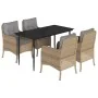 Set comedor de jardín 5 pzas con cojines ratán sintético beige von , Gartensets - Ref: Foro24-3211978, Preis: 561,61 €, Rabat...