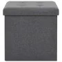 Taburete plegable con almacenaje lino sintético gris oscuro de , Taburetes y sillas plegables - Ref: Foro24-247077, Precio: 2...