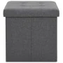 Taburete plegable con almacenaje lino sintético gris oscuro de , Taburetes y sillas plegables - Ref: Foro24-247077, Precio: 2...