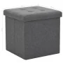 Taburete plegable con almacenaje lino sintético gris oscuro de , Taburetes y sillas plegables - Ref: Foro24-247077, Precio: 2...