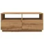 Mesa de centro con luces LED roble artesanal 90x49x40 cm de , Mesas de centro - Ref: Foro24-857711, Precio: 120,92 €, Descuen...