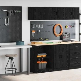 Armarios 2 uds para garaje madera de ingeniería negro by , Armarios industriales - Ref: Foro24-3328279, Price: 114,26 €, Disc...