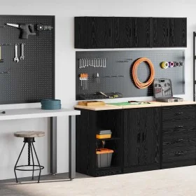 Armarios 2 uds para garaje madera de ingeniería negro by , Armarios industriales - Ref: Foro24-3328270, Price: 89,84 €, Disco...