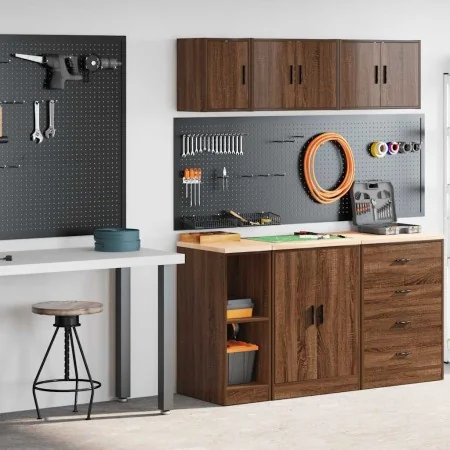 Armarios 2 uds para garaje madera ingeniería marrón roble by , Armarios industriales - Ref: Foro24-3328266, Price: 69,79 €, D...