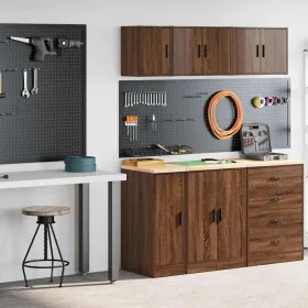 Armarios 2 uds para garaje madera ingeniería marrón roble by , Armarios industriales - Ref: Foro24-3328293, Price: 75,26 €, D...