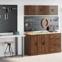 Armarios 2 uds para garaje madera ingeniería marrón roble de , Armarios industriales - Ref: Foro24-3328293, Precio: 75,26 €, ...