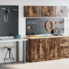 Armarios 2 uds para garaje madera ingeniería roble ahumado by , Armarios industriales - Ref: Foro24-3328309, Price: 130,69 €,...