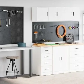 Armarios 2 uds para garaje madera de ingeniería blanco by , Armarios industriales - Ref: Foro24-3328323, Price: 102,92 €, Dis...