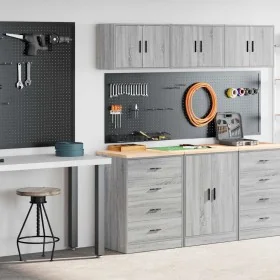 Armarios 2 uds para garaje madera ingeniería gris sonoma by , Armarios industriales - Ref: Foro24-3328337, Price: 136,61 €, D...
