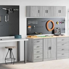 Armarios 2 uds para garaje madera ingeniería gris sonoma by , Armarios industriales - Ref: Foro24-3328328, Price: 106,43 €, D...