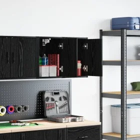 Armarios de pared 2 uds para garaje madera de ingeniería negro de , Armarios industriales - Ref: Foro24-860610, Precio: 44,92...