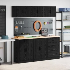 Armarios 6 uds para garaje madera de ingeniería negro by , Armarios industriales - Ref: Foro24-3328342, Price: 518,81 €, Disc...