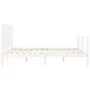 White solid wood bed frame with headboard 160x200 cm by vidaXL, Beds and slatted bases - Ref: Foro24-3194582, Price: 147,66 €...