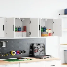 Armarios de pared 2 uds para garaje madera de ingeniería blanco by , Armarios industriales - Ref: Foro24-860644, Price: 72,45...