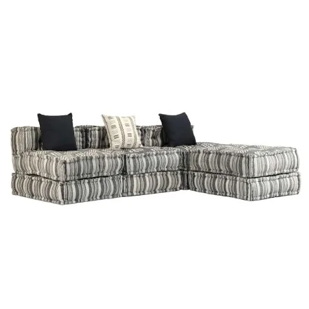 Puf modular de 3 plazas de tela de rayas grises von , Kissen für Stühle und Sofas - Ref: Foro24-244984, Preis: 709,52 €, Raba...