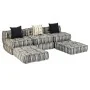 Puf modular de 3 plazas de tela de rayas grises von , Kissen für Stühle und Sofas - Ref: Foro24-244984, Preis: 709,52 €, Raba...