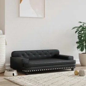 Cama para perros de cuero sintético negra 90x53x30 cm by , Beds for dogs - Ref: Foro24-171876, Price: 111,27 €, Discount: %