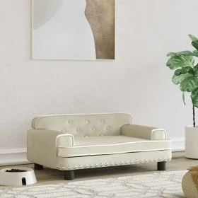 Cama para perros de terciopelo crema 70x45x30 cm by , Beds for dogs - Ref: Foro24-171888, Price: 87,18 €, Discount: %