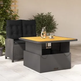 Set comedor de jardín 2 pzas con cojines ratán sintético negro by , Garden sets - Ref: Foro24-3277391, Price: 350,36 €, Disco...