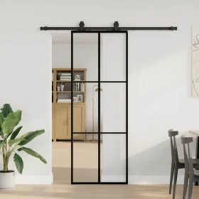 Puerta corredera con juego herrajes negro 76x205 cm ESG vidrio by , Doors - Ref: Foro24-3375784, Price: 216,05 €, Discount: %