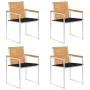 Sillas de jardín 4 unidades con cojines madera maciza teca by , Garden chairs - Ref: Foro24-3078561, Price: 540,11 €, Discoun...