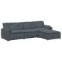 Sofá modular con reposapiés y cojines gris oscuro by , Unidades para sofás seccionales - Ref: Foro24-3321070, Price: 836,11 €...