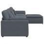 Sofá modular con reposapiés y cojines gris oscuro by , Unidades para sofás seccionales - Ref: Foro24-3321070, Price: 836,11 €...