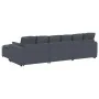 Sofá modular con reposapiés y cojines gris oscuro by , Unidades para sofás seccionales - Ref: Foro24-3321070, Price: 836,11 €...